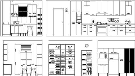 Sectional Detail And Elevation Of A Kitchen Dwg File Cadbull