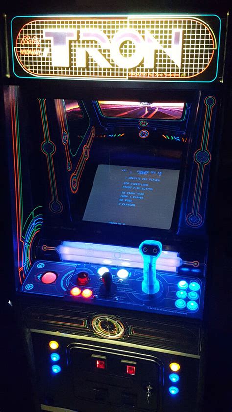 Original Tron Video Arcade Game Converted To Lit Supercade