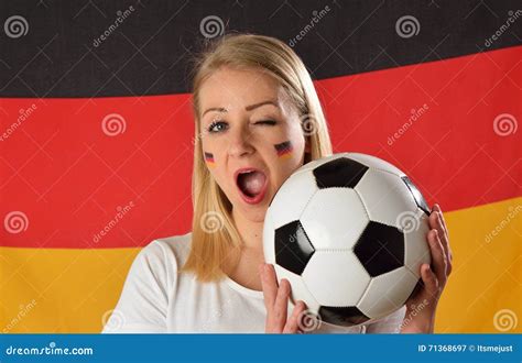 German Soccer Fan Cheers Football Team Stock Image Image Of Play