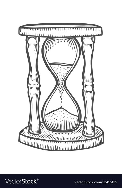 Hourglass Drawing Royalty Free Vector Image Vectorstock