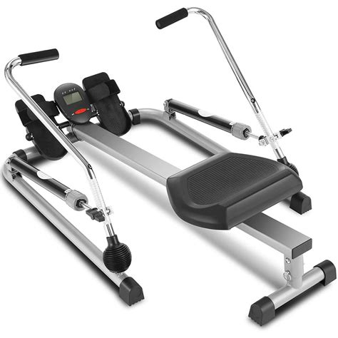 Hydraulic Rowing Machine Rower With Lcd Monitor Comfort Slip