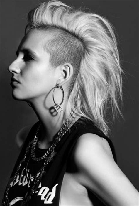 Yellow green punk hairstyle with dark mohawk. Punk Hairstyles for Women - Stylish Punk Hair Photos ...