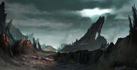 A Dormant Volcano 1 Heewann Kim Fantasy Art Landscapes Fantasy