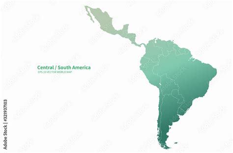 Vector Map Of South America Latin America Countries Map Stock Vektor