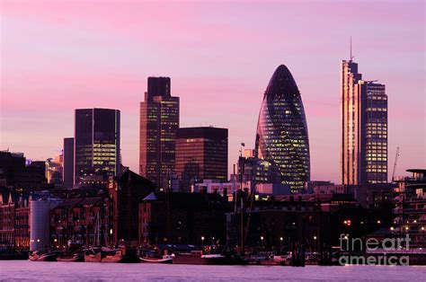 City Of London Skyline At Sunset Photograph By Liz Pinchen Fine Art