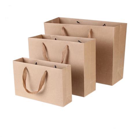 Biodegradable Printed Brown Paper Bags Kraft Paper T Bags High
