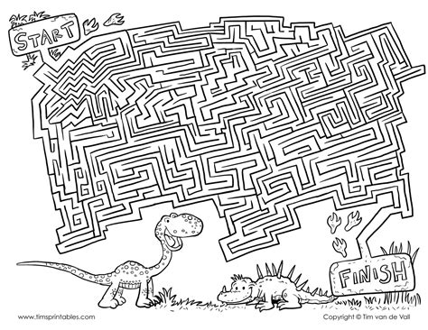Simply use crayons or markers to color the boxes containing either the upper or lowercase letter. dinosaur-maze - Tim's Printables
