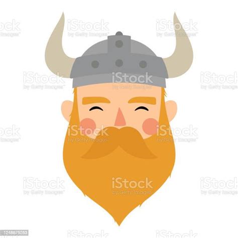 Vikingler Logosu Çocukça İskandinav Vektör Arka Plan Stok Vektör Sanatı