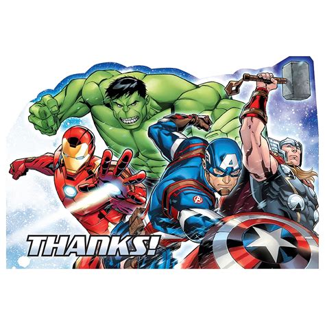 Avengers Thank You Notes 8ct Party City
