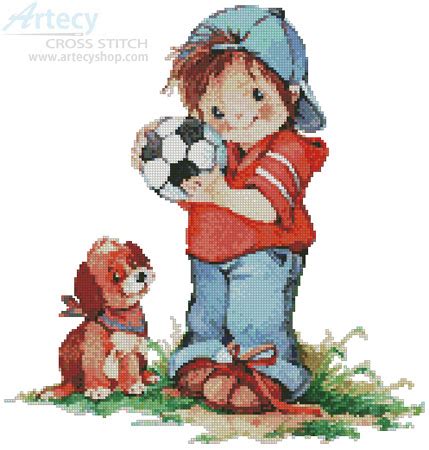 Pdf pattern with black and white symbols pdf pattern with color tiny elephant cross stitch pattern in 1 pdf file. Artecy Cross Stitch. Soccer Boy Cross Stitch Pattern to ...
