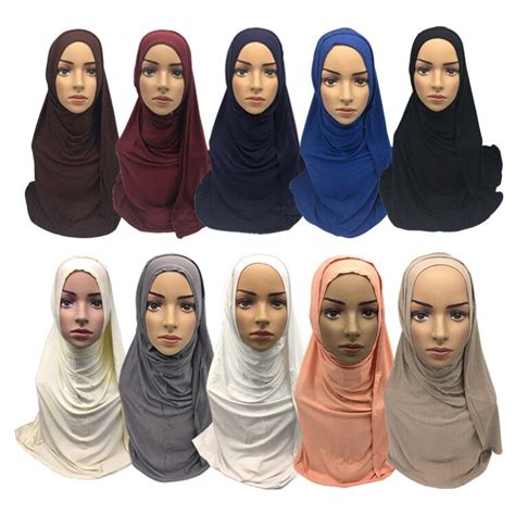 2018 Womens Cotton Muslim Headscarf Inner Hijab For Islamic Ladies Neck Head Hat Hijab In