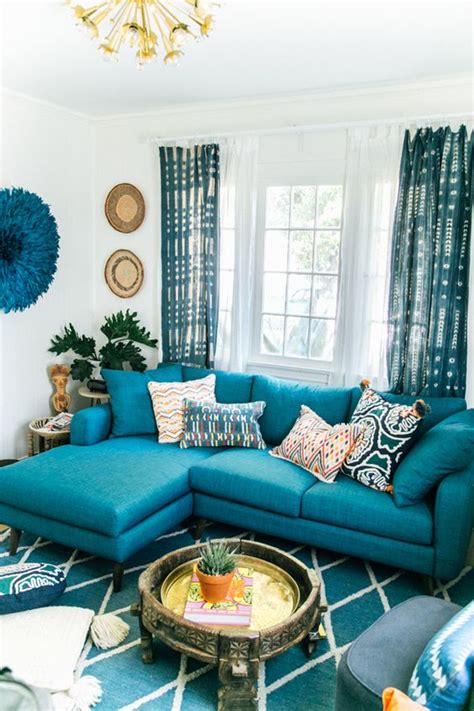 27 Bold Turquoise Sofa Ideas For Your Living Room Digsdigs