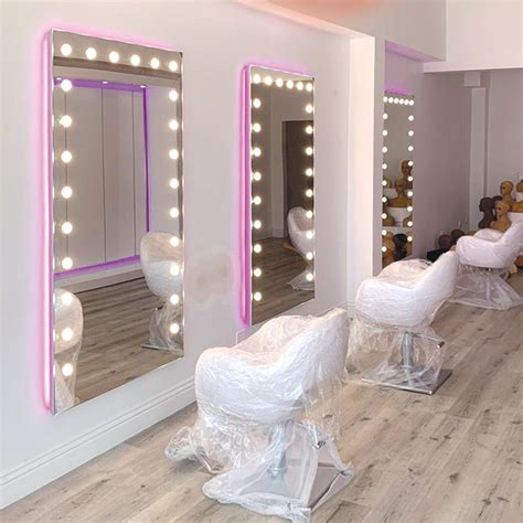 Beauty Salon Mirror With Lights In Los Angeles Salon Suites Decor