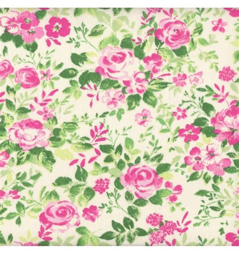 Pink Magenta And Green Floral Fabric Rose Garden Textiles Français™