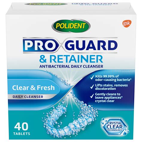 Polident Proguard And Retainer Daily Cleansing Tablets Mouth Guard Cleaner And Retainer Cleaner