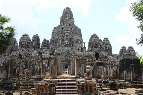 Khmer Angkor Temples Prasat Bayon At Siem Reap Province Cambodia Stock
