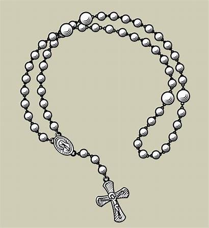 Beads Prayer Rosary Vector Frame Illustration Round