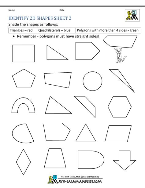 Geometry Shapes Worksheets