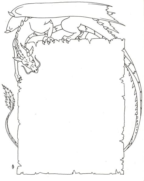 Border Dragon Parchment Book Of Shadows Art Pages Coloring Pages