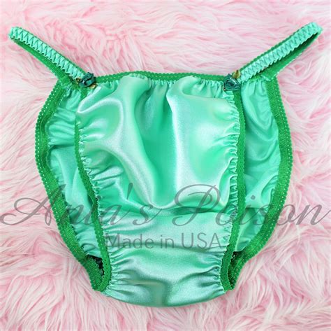 Green Teal Anias Poison Cut Sissy Mens Satin Shiny Wet Look Mens