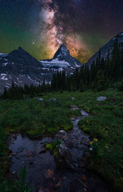 Beautiful Stuff The Milky Way Over The Huge Mt Assiniboine In British