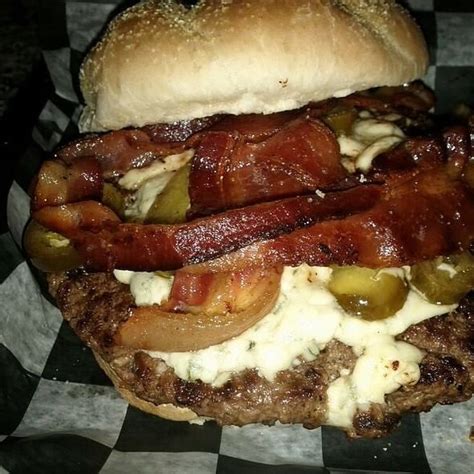Bacon Jalapeno And Blue Cheese Burger Dude Food Food Blue Cheese