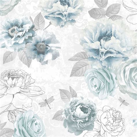 Blue Floral Wallpapers On Wallpaperdog
