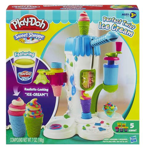 Play Doh Perfect Twist Ice Cream Food Set With 5 Cans Of Play Doh