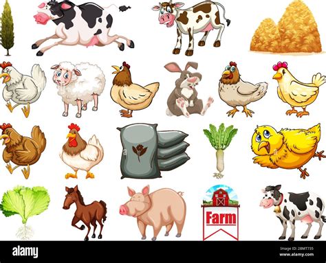 Set Of Farm Animals Illustration Stock Vector Image And Art Alamy