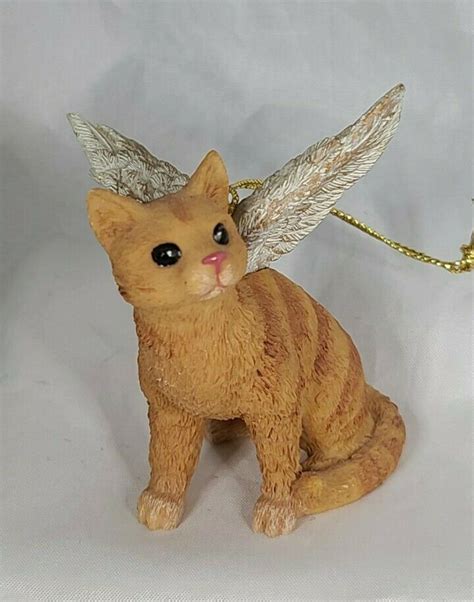 Guardian Winged Angel Cat Christmas Ornament Orange Tabby Holiday Decor