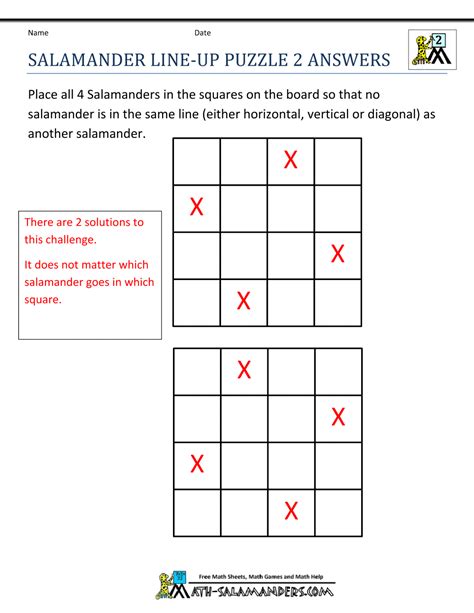 Printable Algebra Puzzles