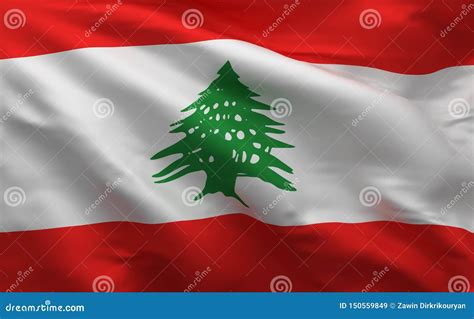 Lebanon Simple Flag Lebanese National Colors 3d Render Stock