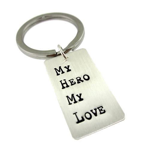 Personalized Rectangle Sterling Silver Key Chain For Him Keychain
