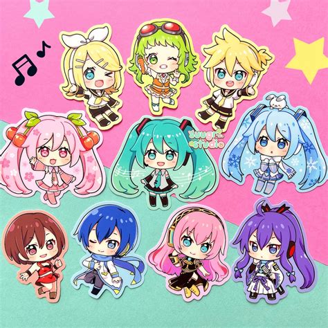 Vocaloid Stickers Hatsune Miku Snow Miku Sakura Miku Rin Etsy