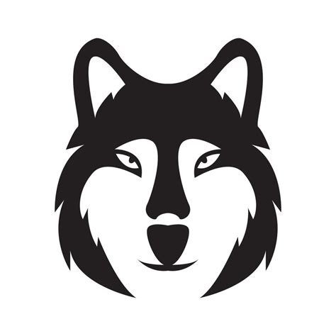Gesicht Schwarz Siberian Husky Logo Design Vektorgrafik Symbol Symbol