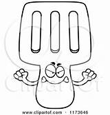Spatula Mascot Mad Coloring Clipart Cartoon Thoman Cory Outlined Vector 2021 Template sketch template