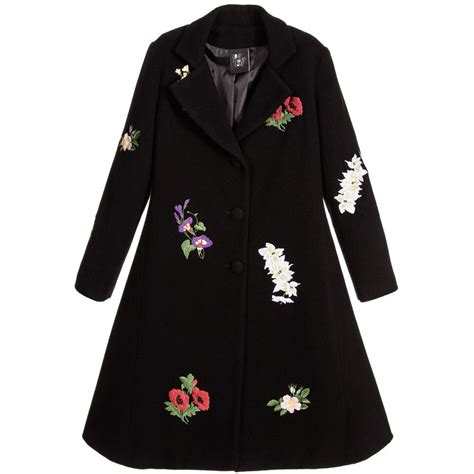 Girls Black Wool And Cashmere Blend Coat By Love Made Love
