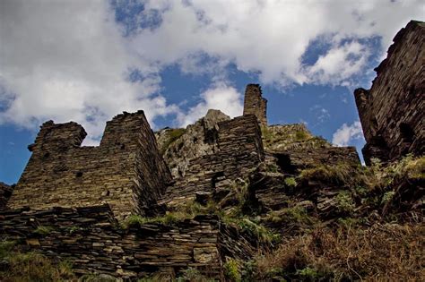 Khevsuretia The Fortress Is The Village Of Mutso In Georgia An