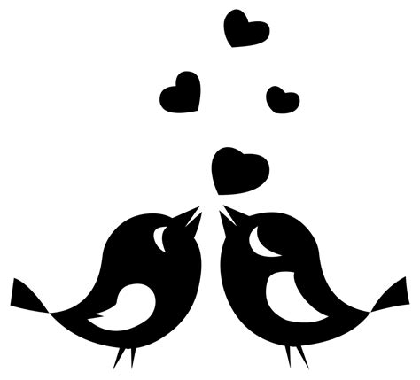 Onlinelabels Clip Art Love Birds With Hearts