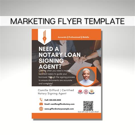 Mobile Notary Public Marketing Flyer Template - Etsy in 2023 | Loan