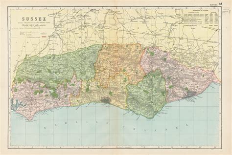 Old And Antique Prints And Maps Sussex Map 1901 Sussex Antique Prints