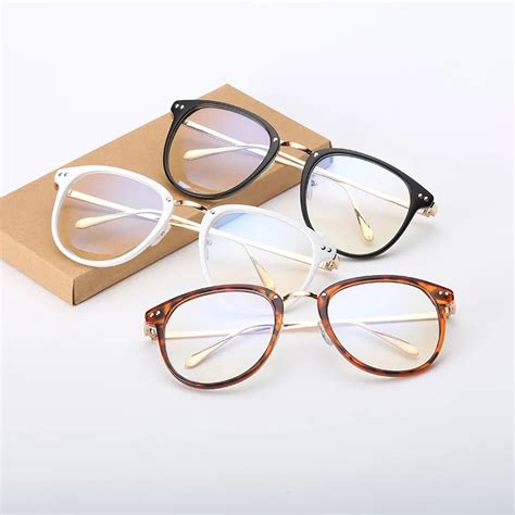 vintage round women reading glasses fashion spectacle plain eye glasses unisex eyewear in men s
