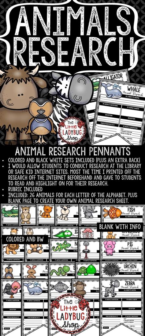 Animals Research Project Template Teach Go Pennants Animal Research