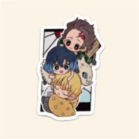 Chibi Demon Slayer Group Vinyl Sticker Decal Tanjiro X Inosuke X