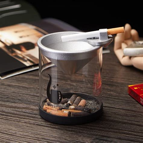 Windproof Ashtray With Lid For Cigarette Portable Cigar Ashtray Odor Eliminator For Indoor