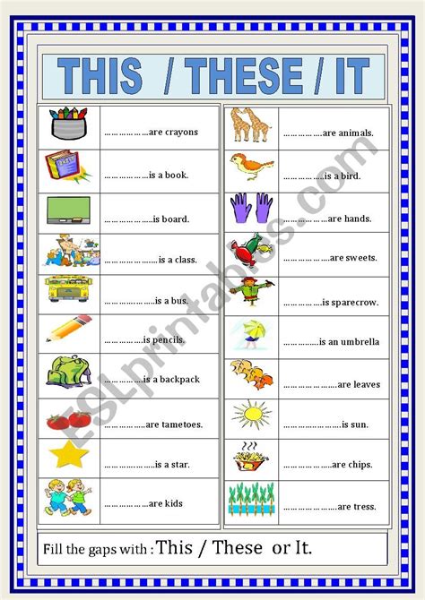 This These It Esl Worksheet By Jhansi