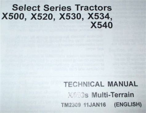 John Deere X500 X520 X530 X534 X540 Lawn Garden Tractor Technical