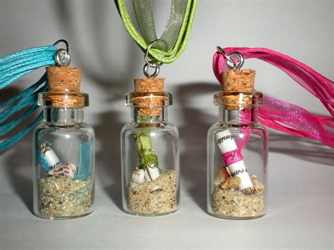 Mini Message In A Glass Bottle Necklace With Cork Bottle Necklaces