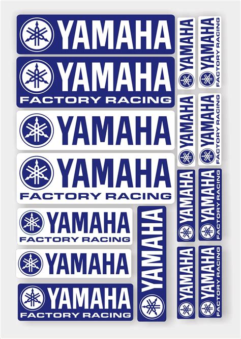 Yamaha Racing Decals Stickers Printed On Quality Vinyl And Laminated