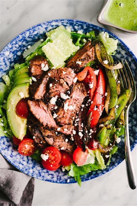 Steak Fajita Salad With Cilantro Lime Dressing Recipe Dinner Salads